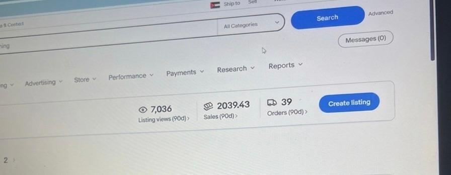 eBay seller dashboard result 2